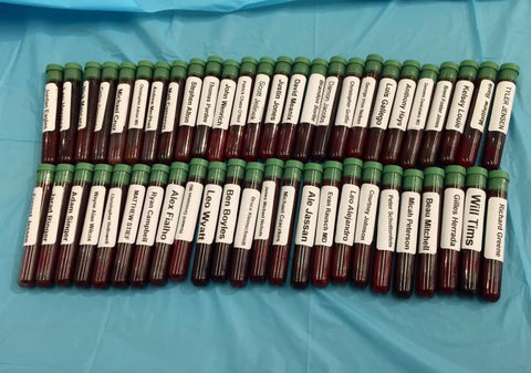 50 Vials of donated blood, Jordan Eagles, Blood Mirror