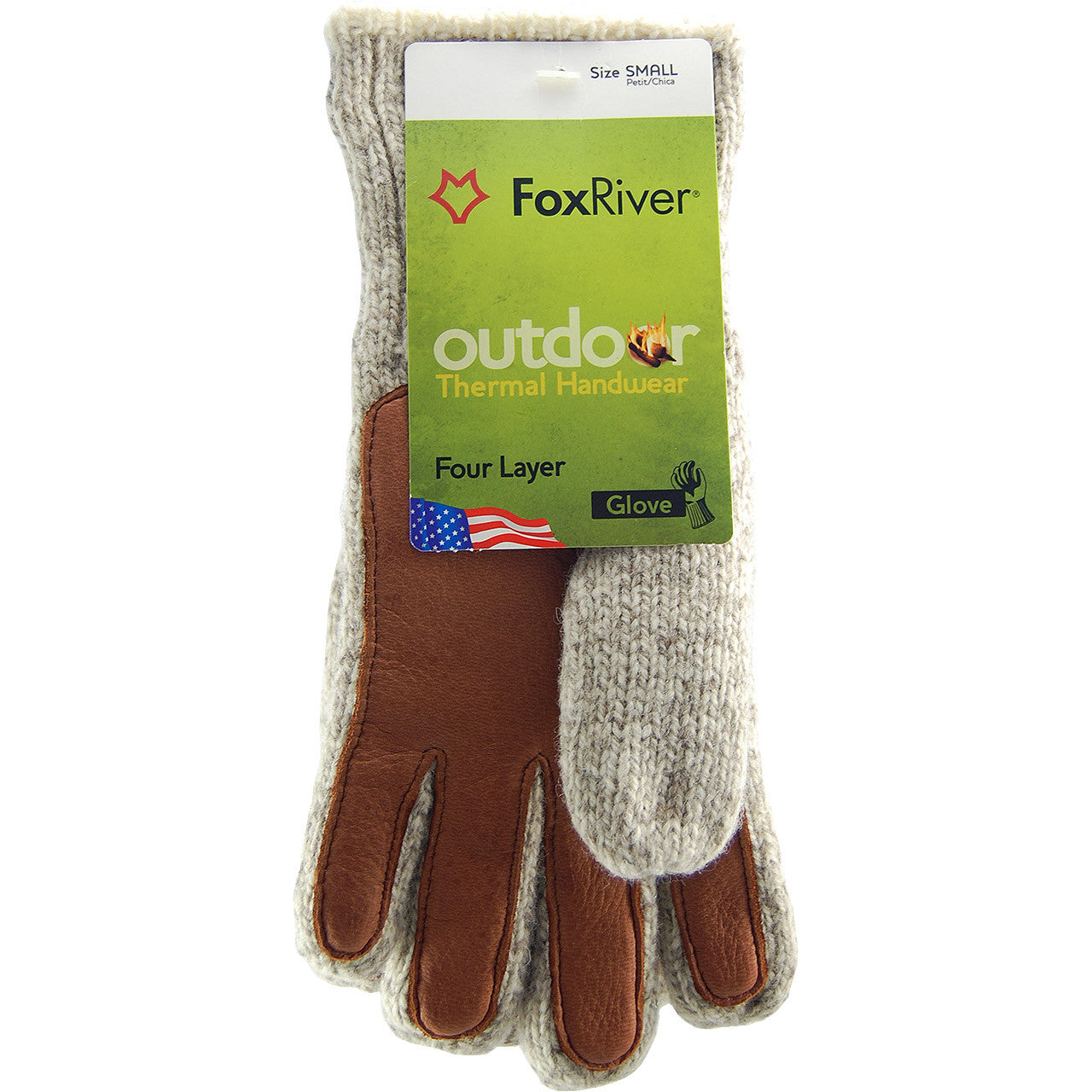 ragg wool and leather gloves