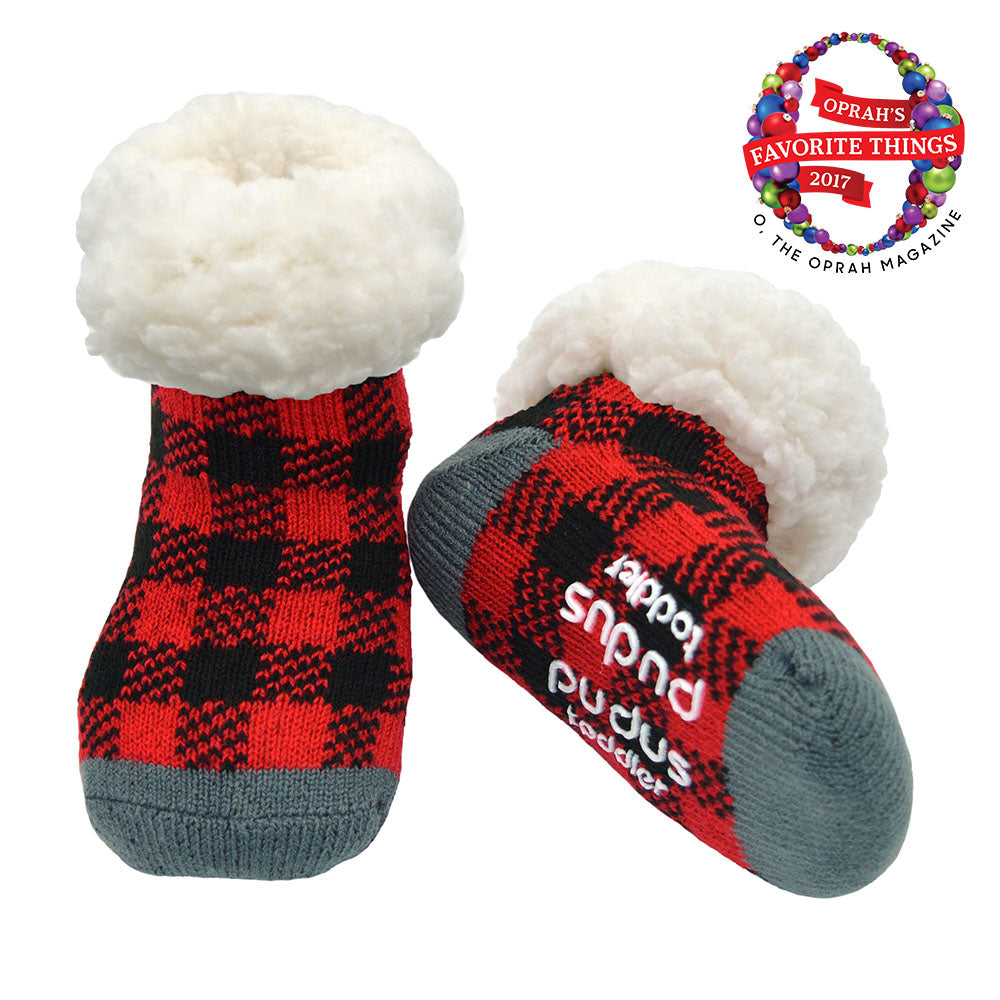 Toddler Slipper Socks | Lumberjack Red 