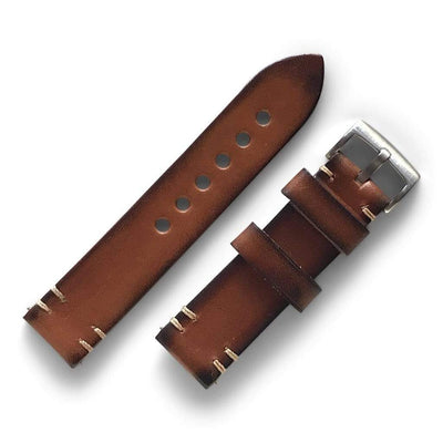 Quick Release Scratches Brown Italian Leather Watch Strap