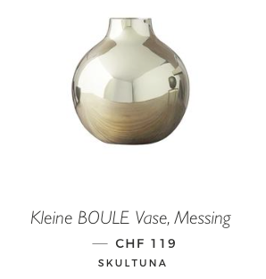 Kleine Boule Vase von Skultuna aus Messing, gold