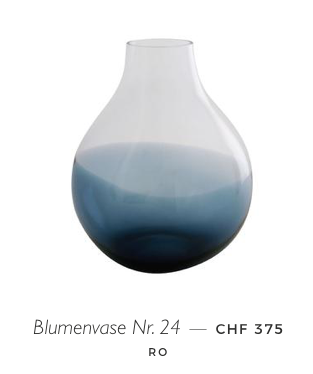Blumenvase Nr. 24 von Ro Dänemark gross Glasvase Blau Transparent handgemacht