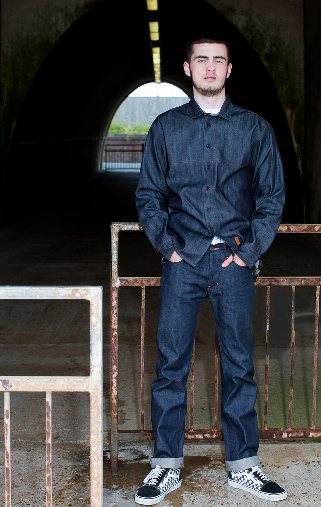 mens selvedge denim shirt