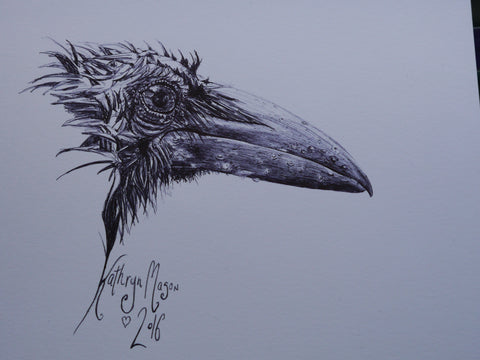 Photo of crow drawing 'Worried'