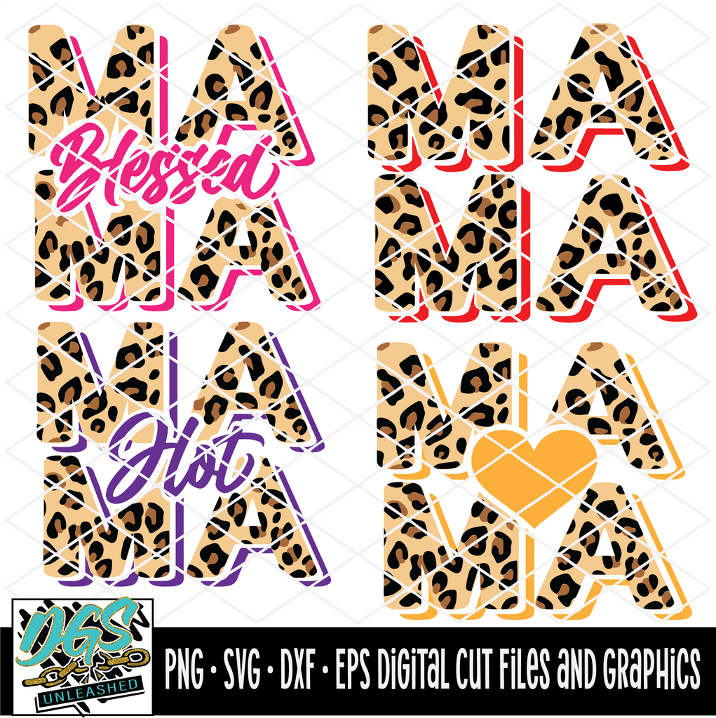 Download Leopard Print Mama Bundle SVG, DXF, PNG, and EPS Cricut ...
