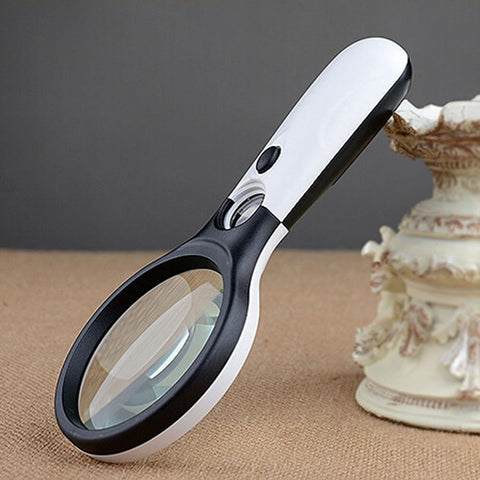 Handled Extra Large Magnifying Glass With Light Zoom Lighted Magnifier  Glass