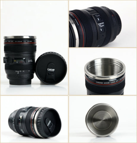 camera lens coffee mug