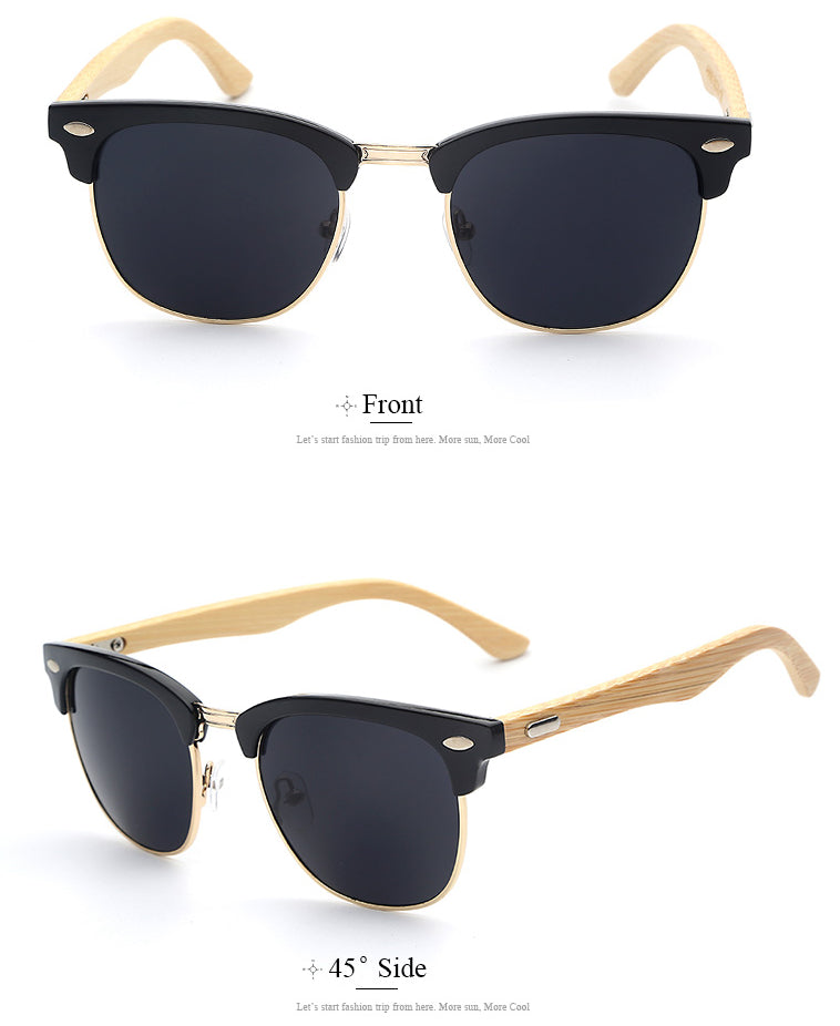 Clubmaster Wooden Sunglasses – Loot Lane
