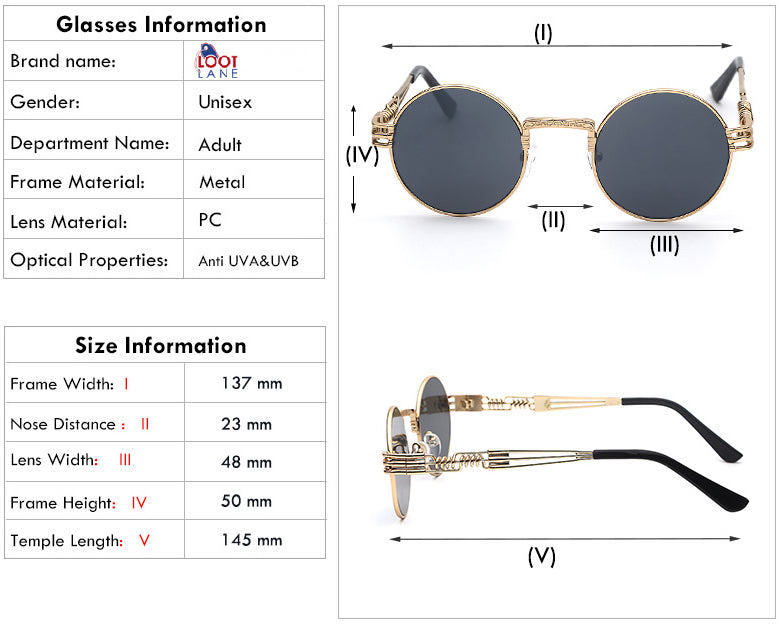 Round Steampunk Sunglasses – Loot Lane