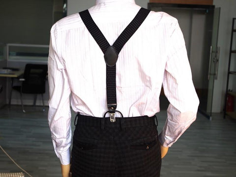 Beige Button And Clip Suspenders For Purchase