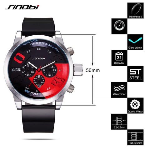 SINOBI Sports dual Watch Men's si-8639 | witty watches online shop