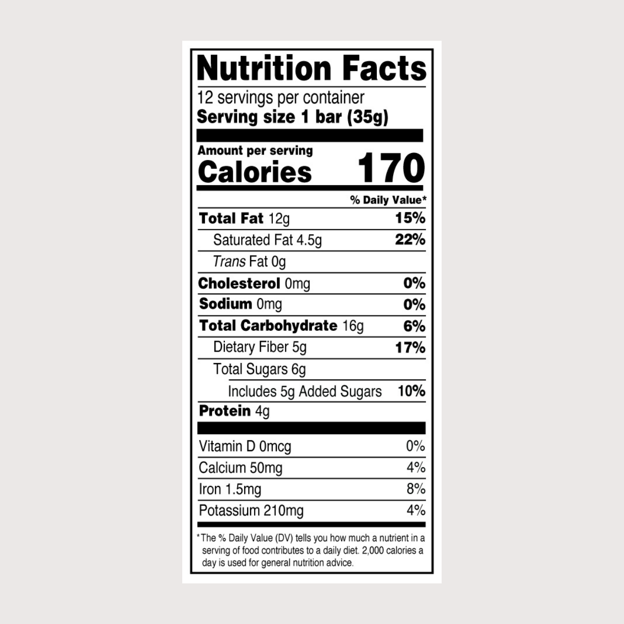 Dark Chocolate Crunch Bars nutrition values