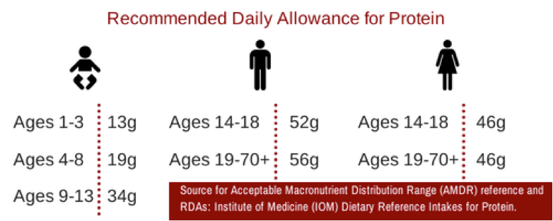 Recommended Daily Allowance Of Protein Chart