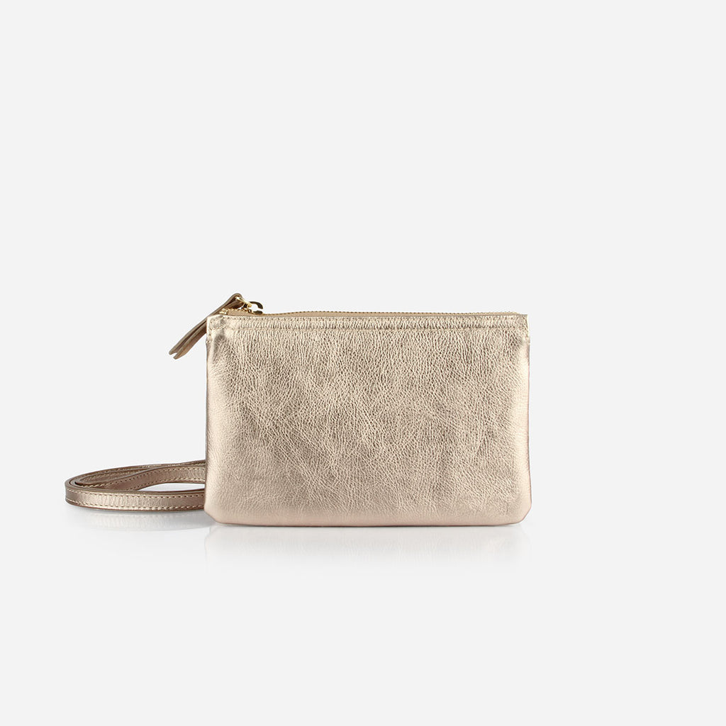 gold wristlet bag