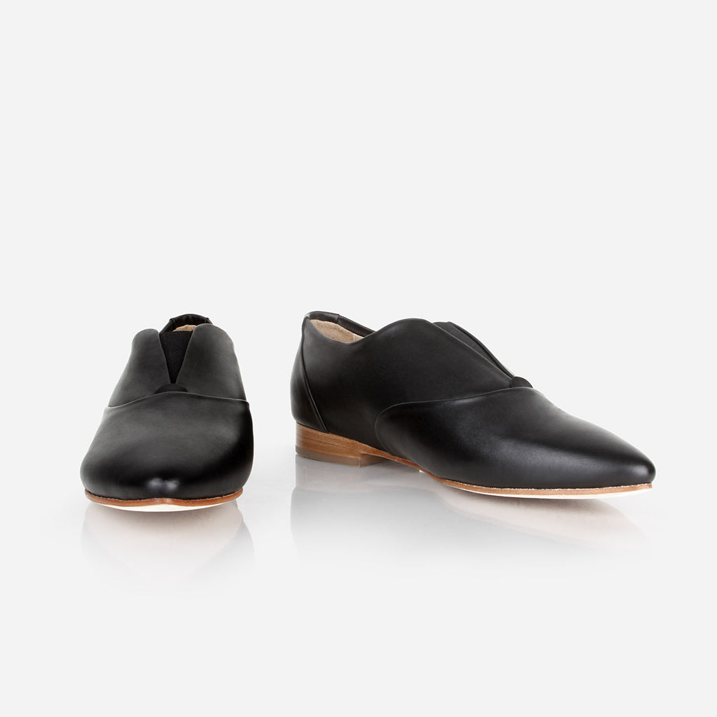 womens oxford flats black