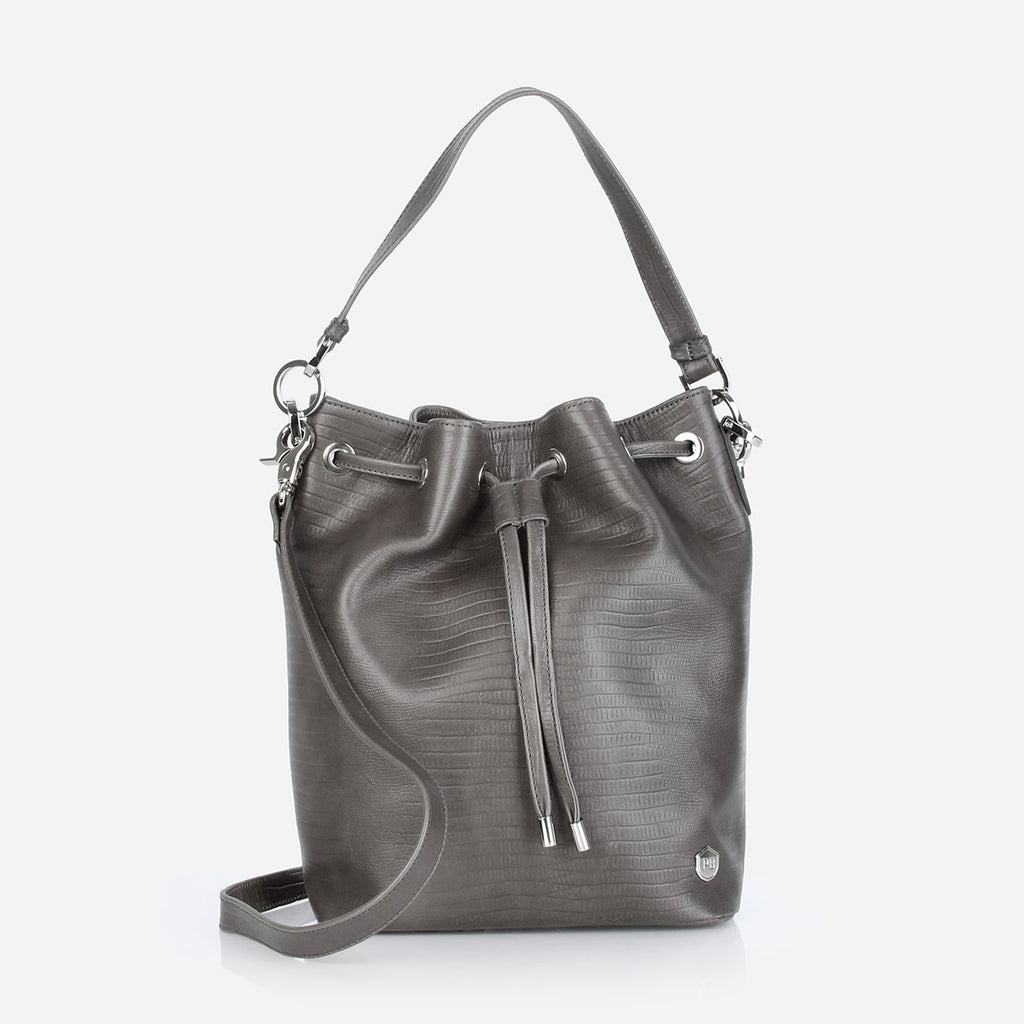 grey bucket bag