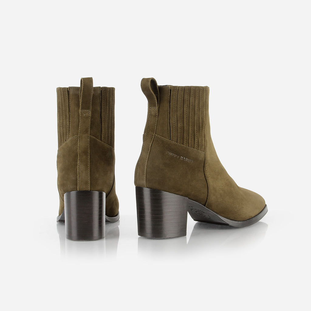 The Uptown Heeled Chelsea Boot Olive 