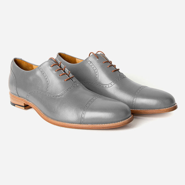 Grey Brogue Mens Shoes | Made-to-order | Poppy Barley