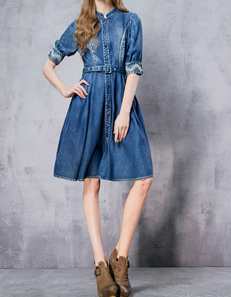 short frock and jeans