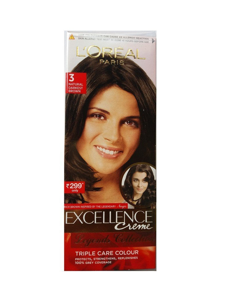 Buy LOreal Paris Hair Colour Excellence Natural Darkest Brown3 Small Pack  Online  Lulu Hypermarket India