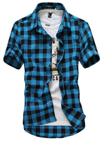 Red And Black Plaid Shirt Men Shirts 2016 New Summer Fashion Chemise H ...