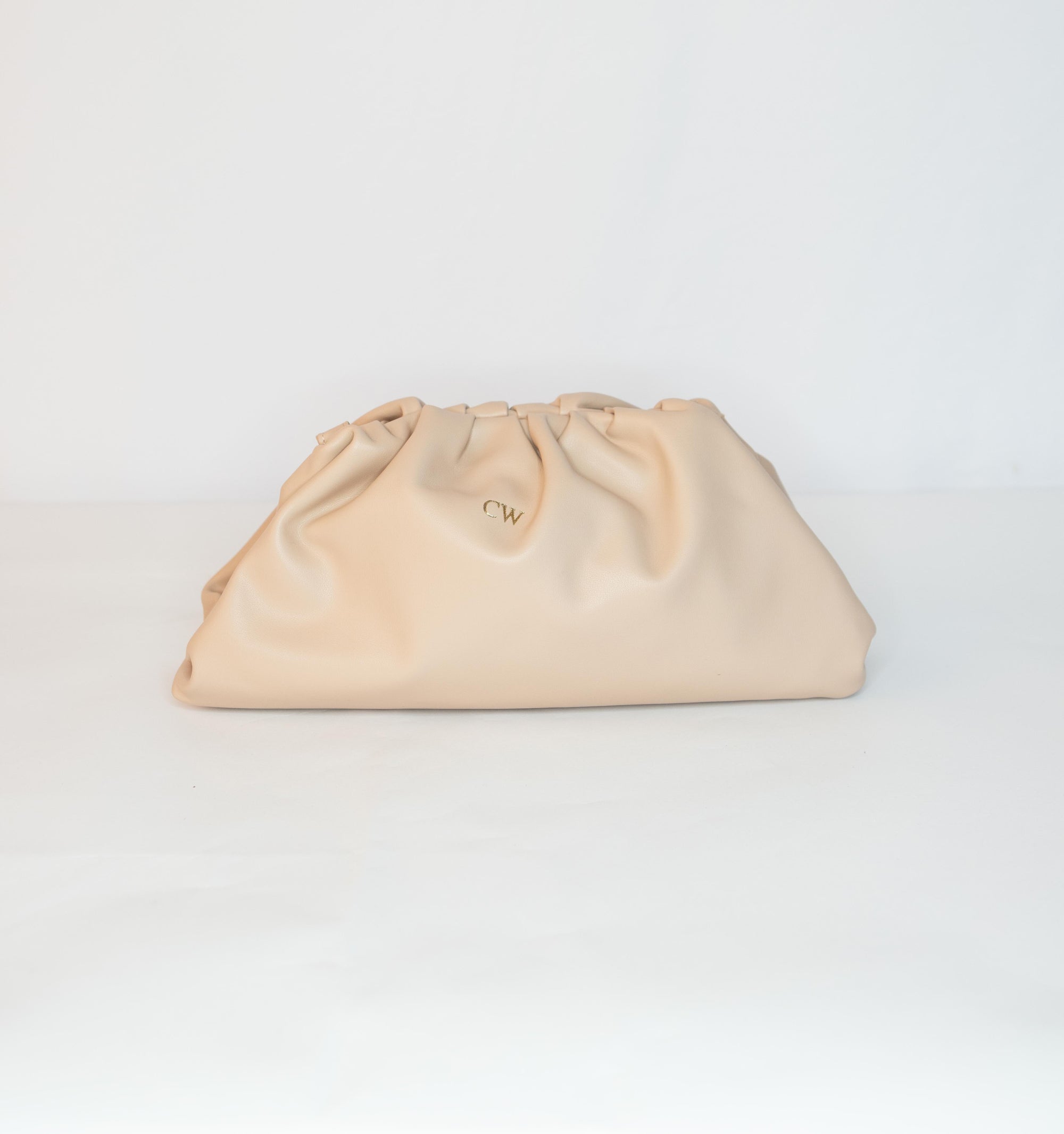 'Valencia' Nude Smooth Leather Supersoft Clutch Bag – Azurina