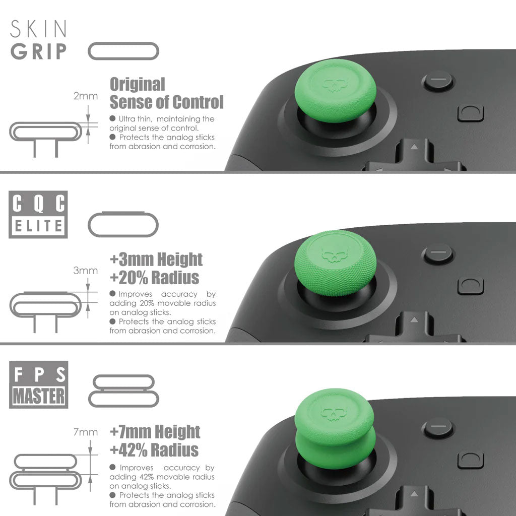 Thumb Grip Set for Nintendo SWITCH Pro Controller Skin Grip, CQC Elite and FPS Master