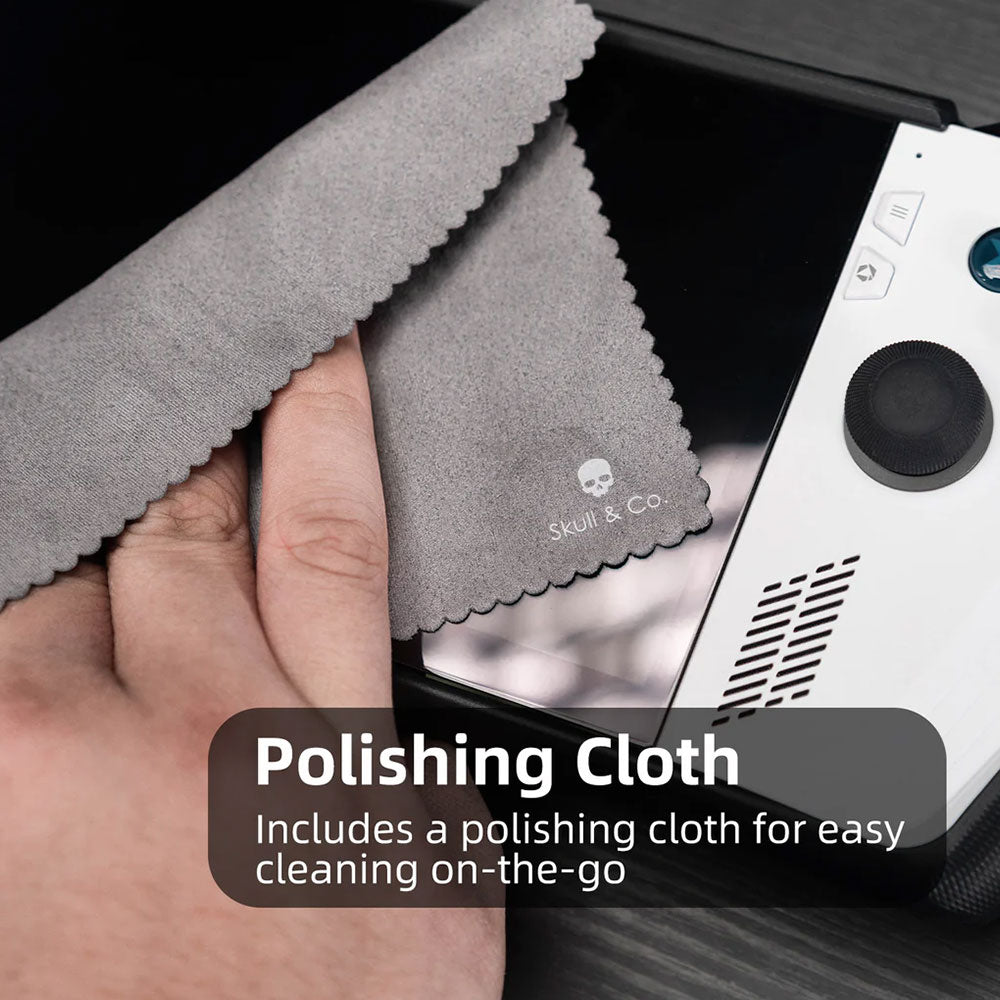 Includes a polishing cloth for easy cleaning on-the-go