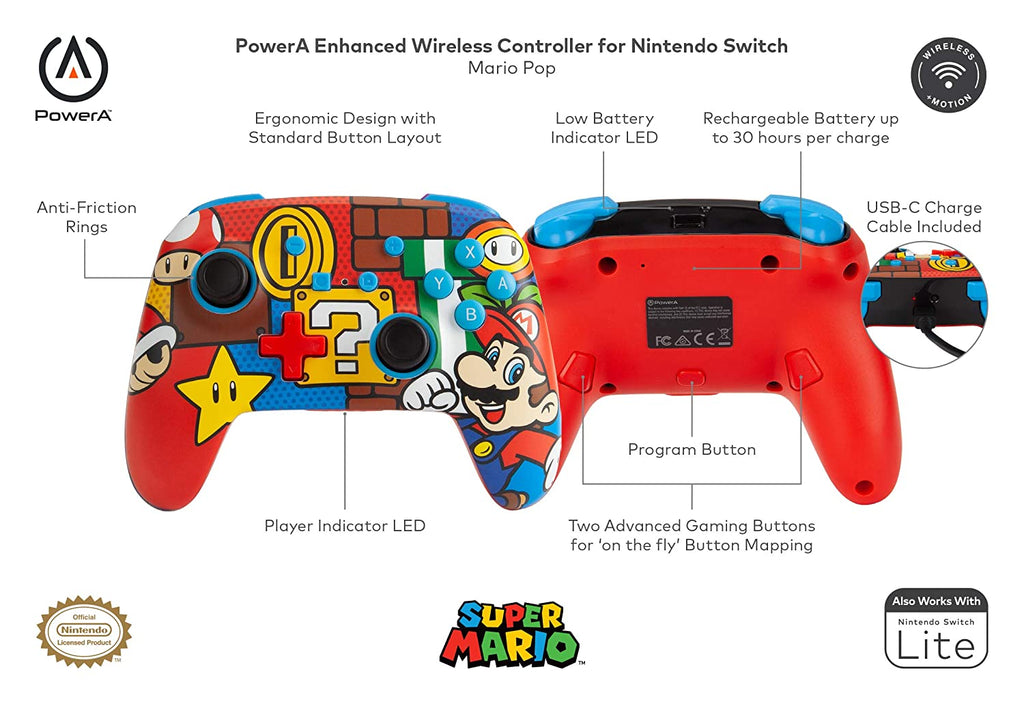 Nintendo Switch Enhanced Wireless Controller (Super Mario Pop)