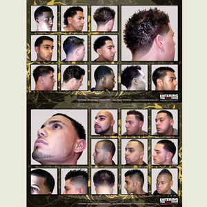 Contemporary 2 Set Haircut Chart Clipper Cut Barbershop Posters