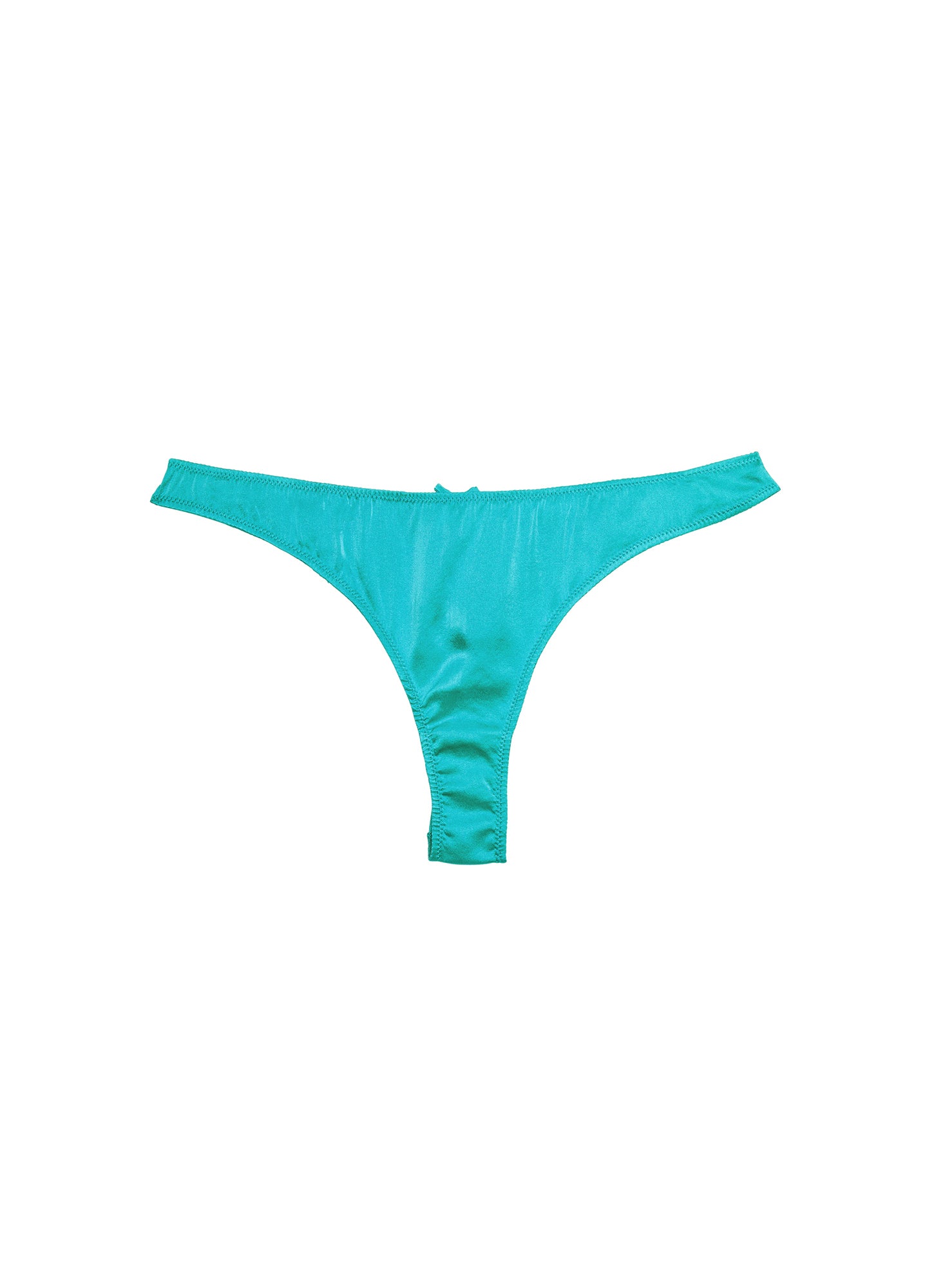 Shop Fleur Du Mal Luxe Thong In Sea Glass