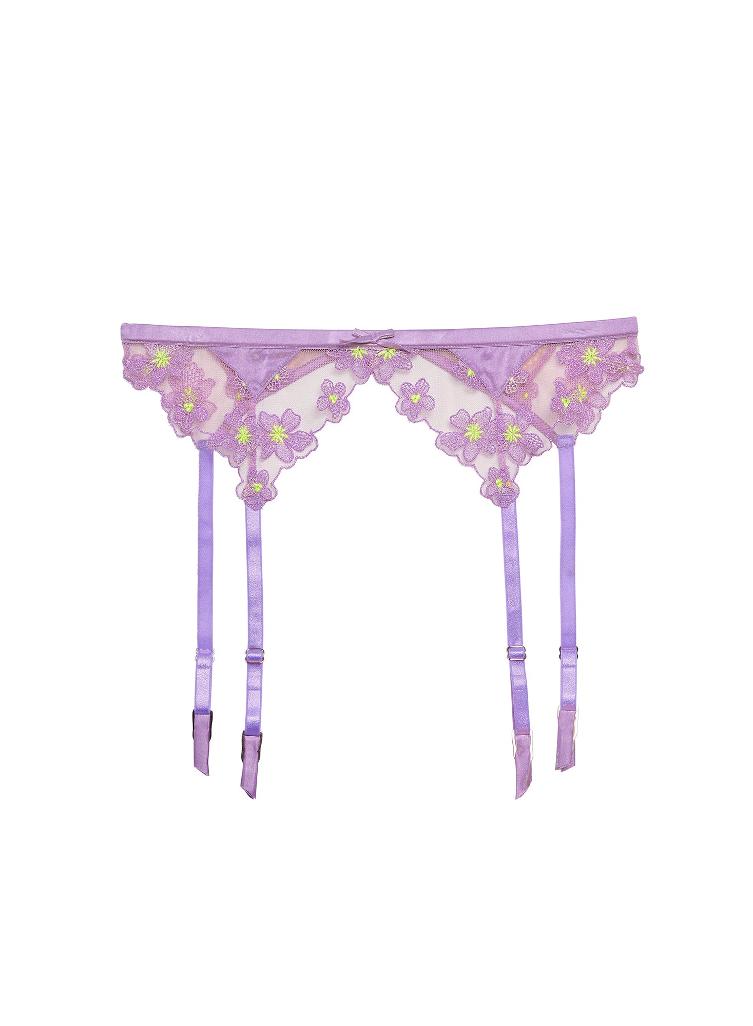 Petal Embroidery Garter Belt