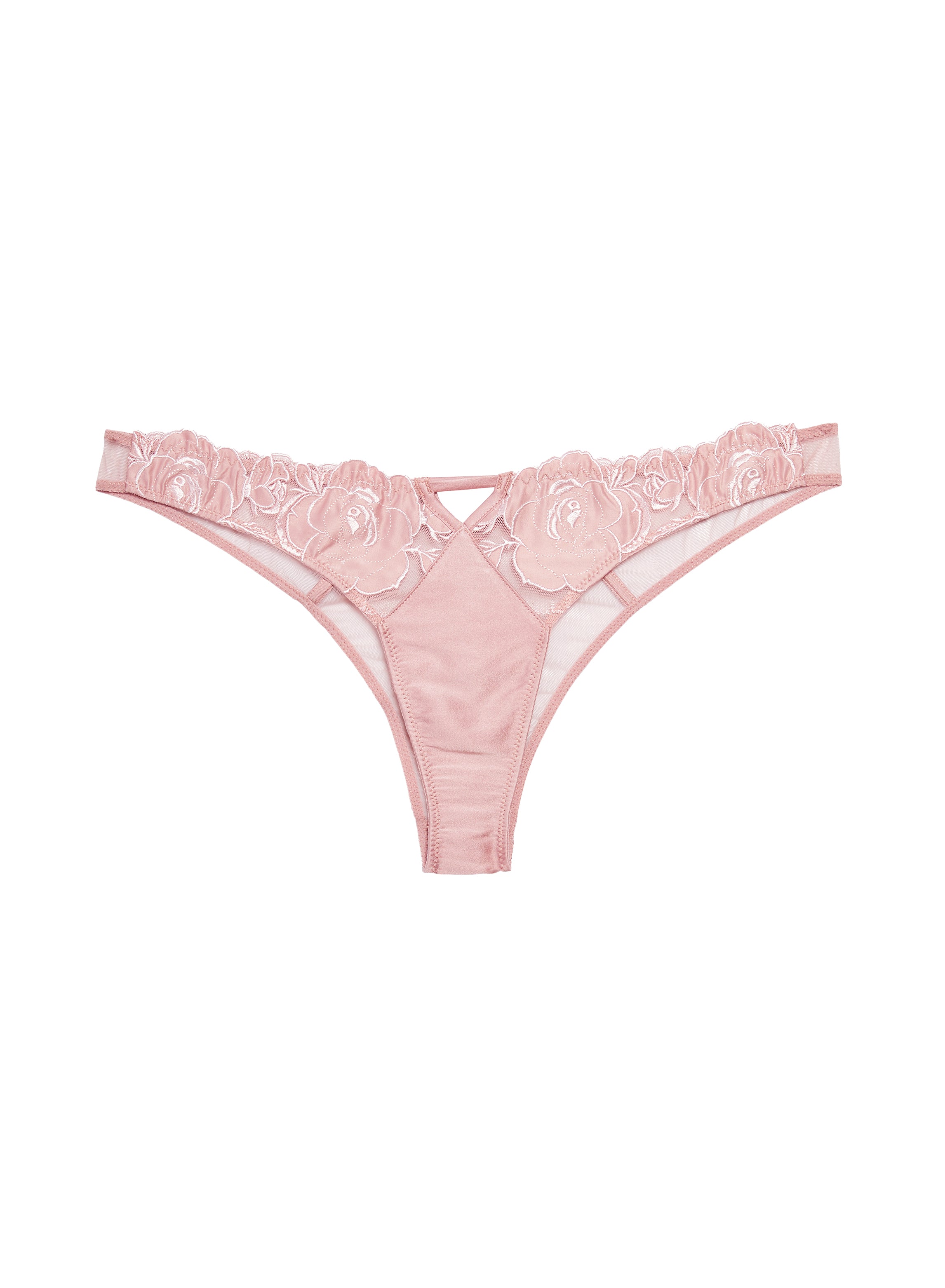 Shop Fleur Du Mal Rose Logo Embroidery Cheeky In Rose Pink