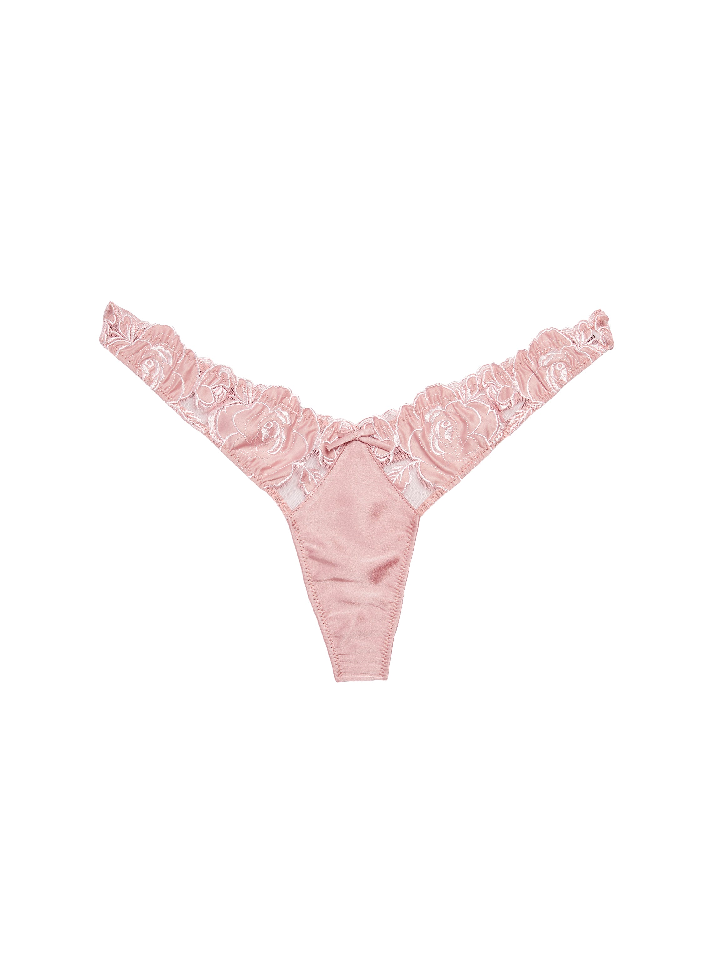 Shop Fleur Du Mal Rose Logo Embroidery Thong In Rose Pink