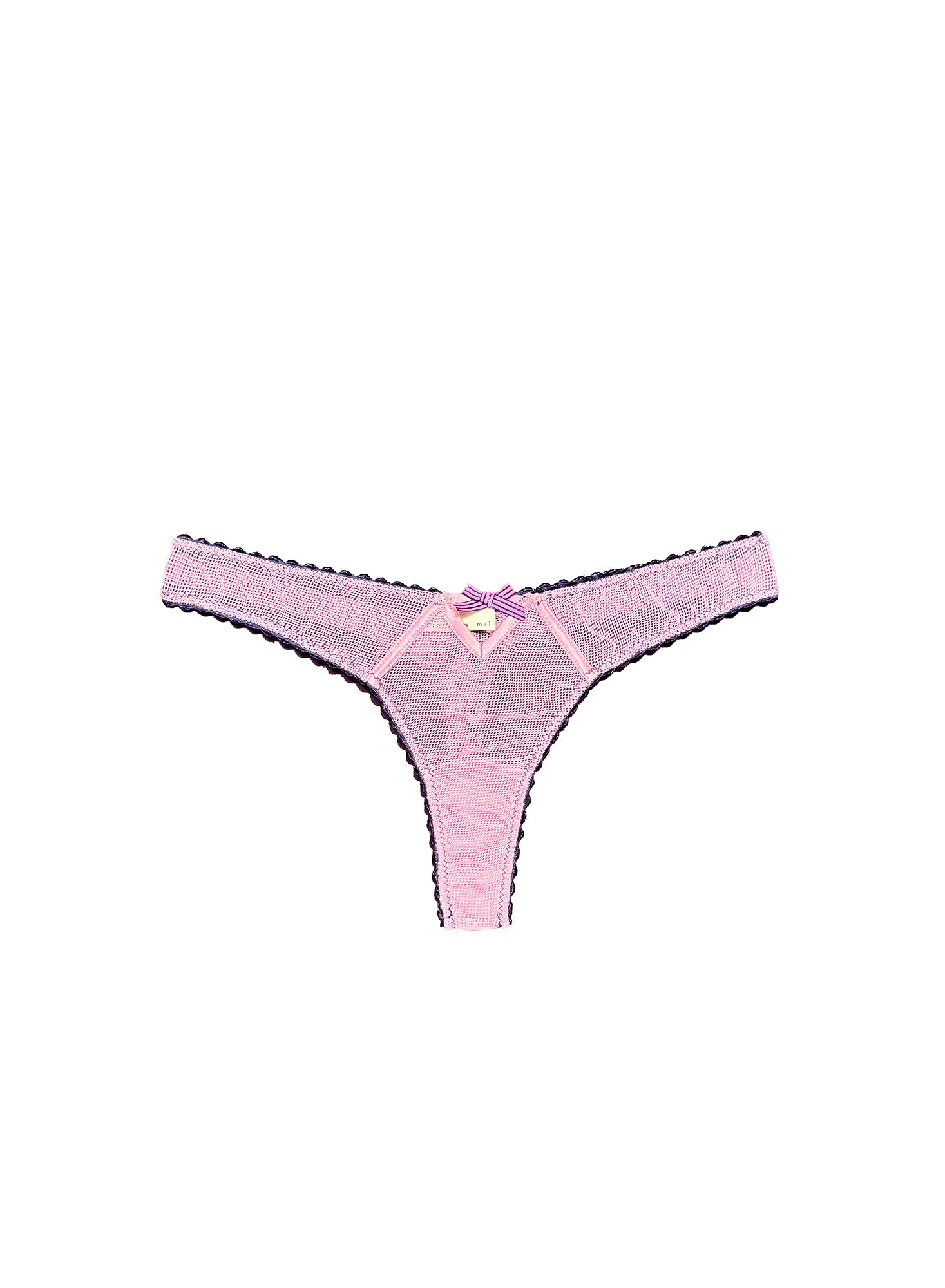 Fleur Du Mal Sabrina Mesh Thong In Pink