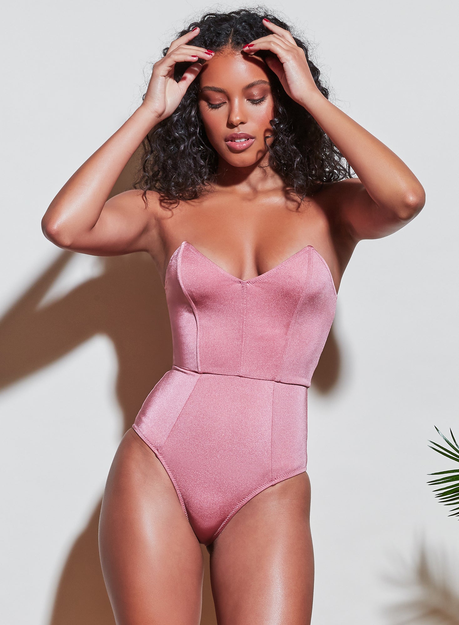 Strapless V-Neck One Piece