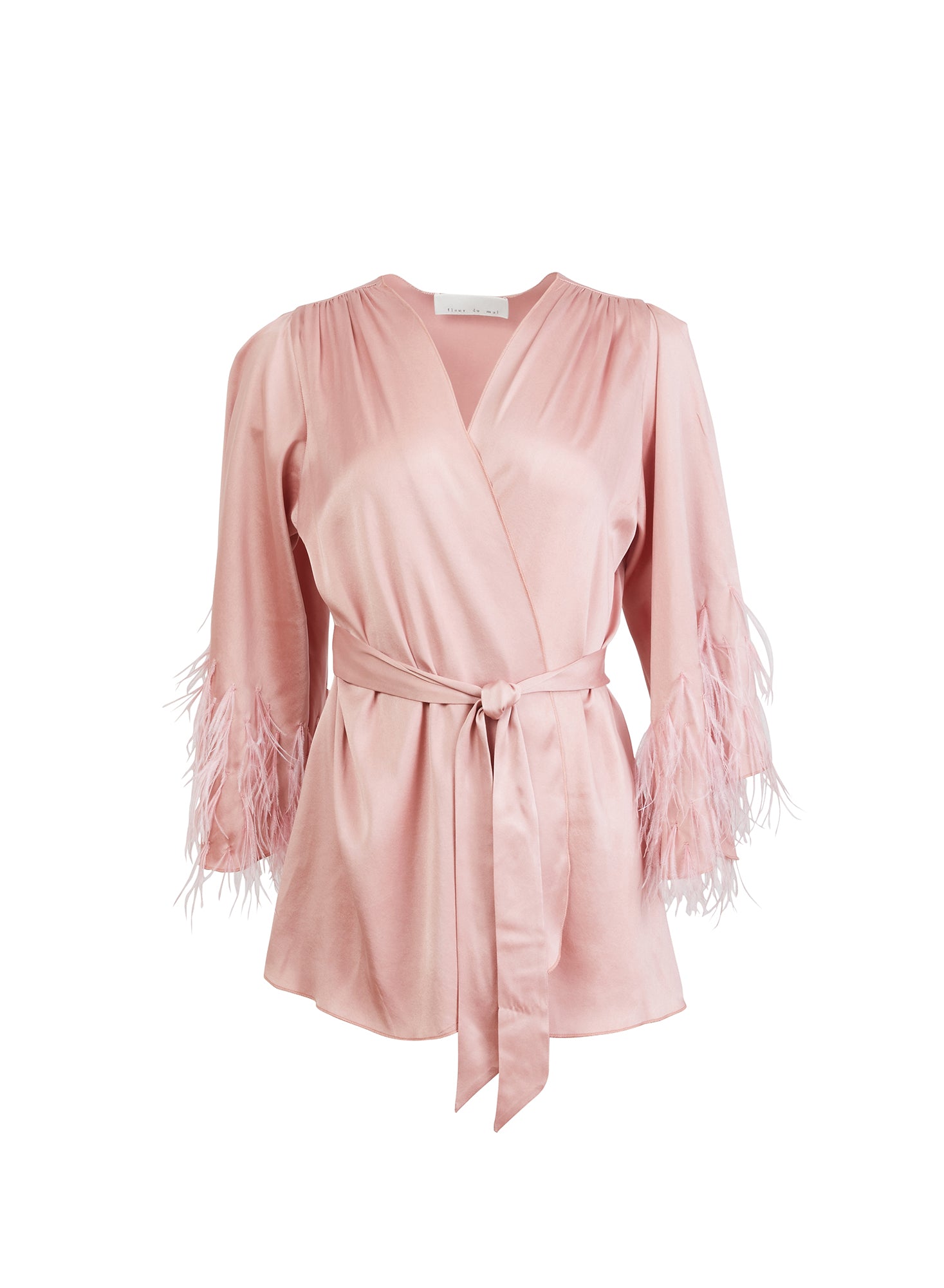 Feather Embellished Angel Sleeve Robe