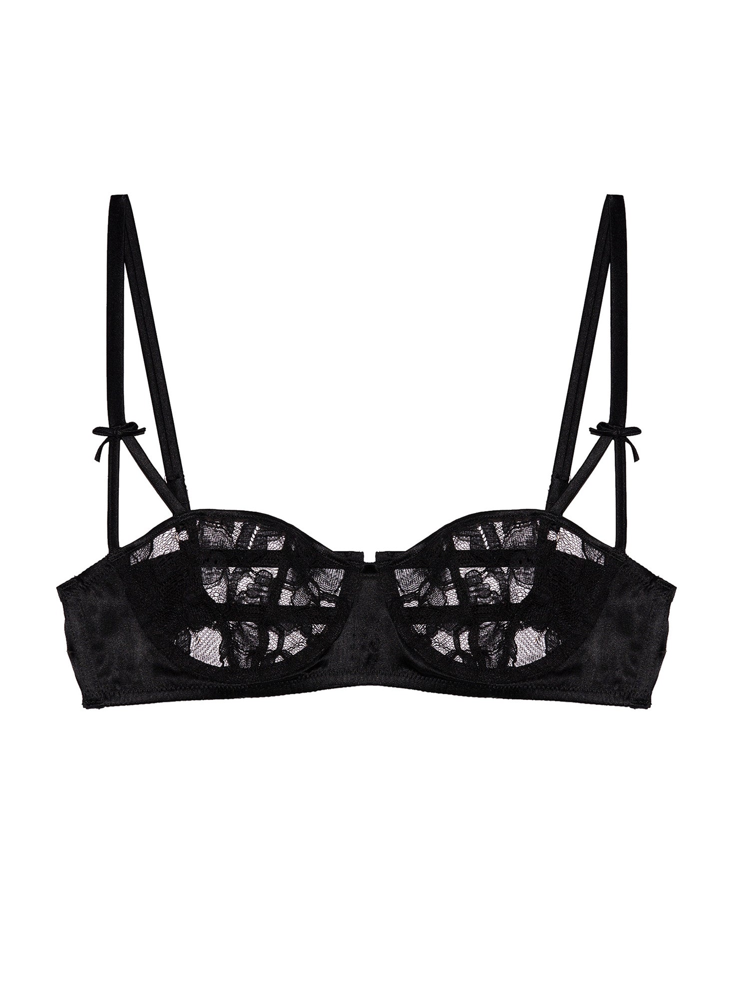 black balconette bralette