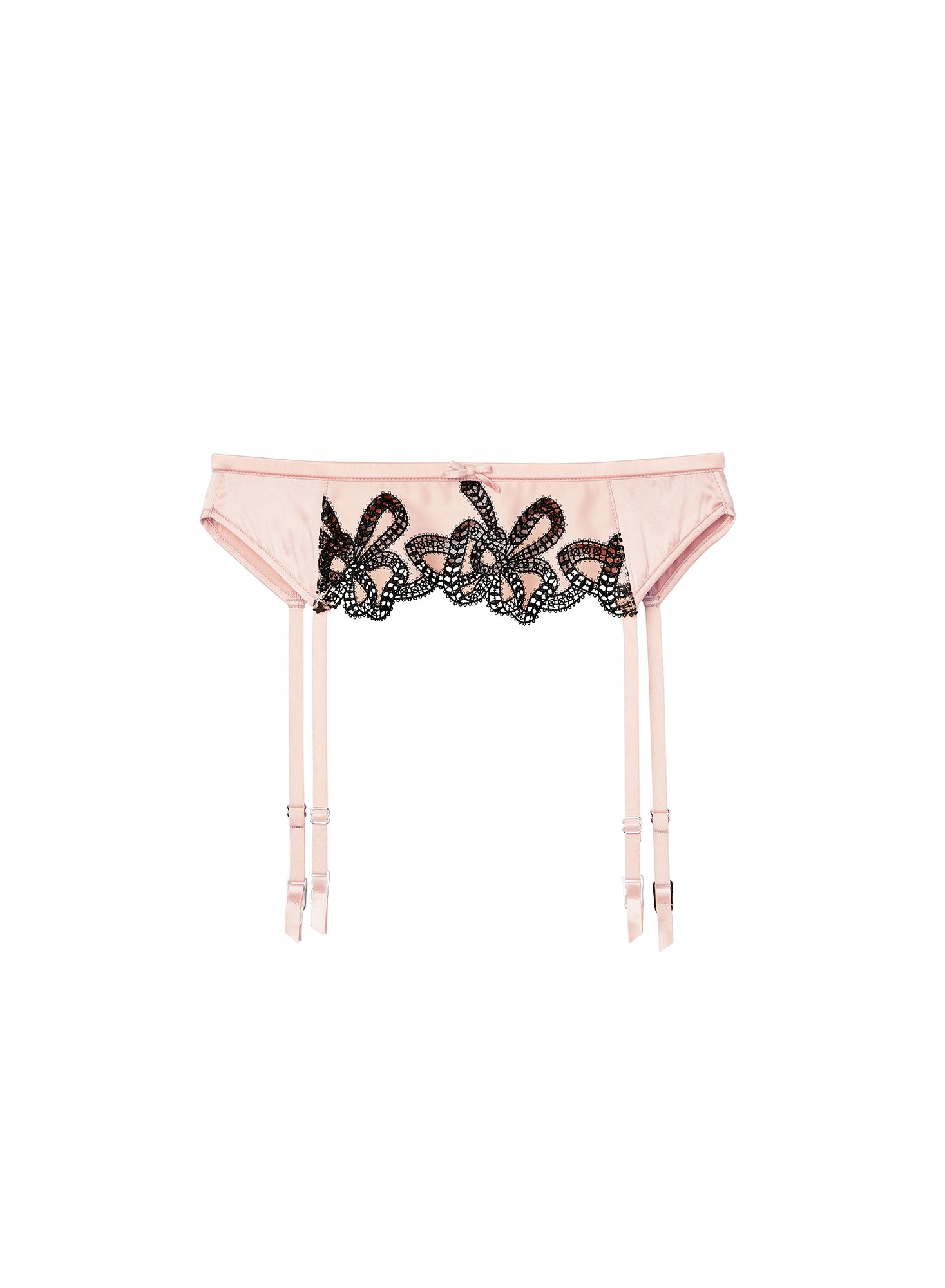 Bow Guipure Embroidery Garter Belt