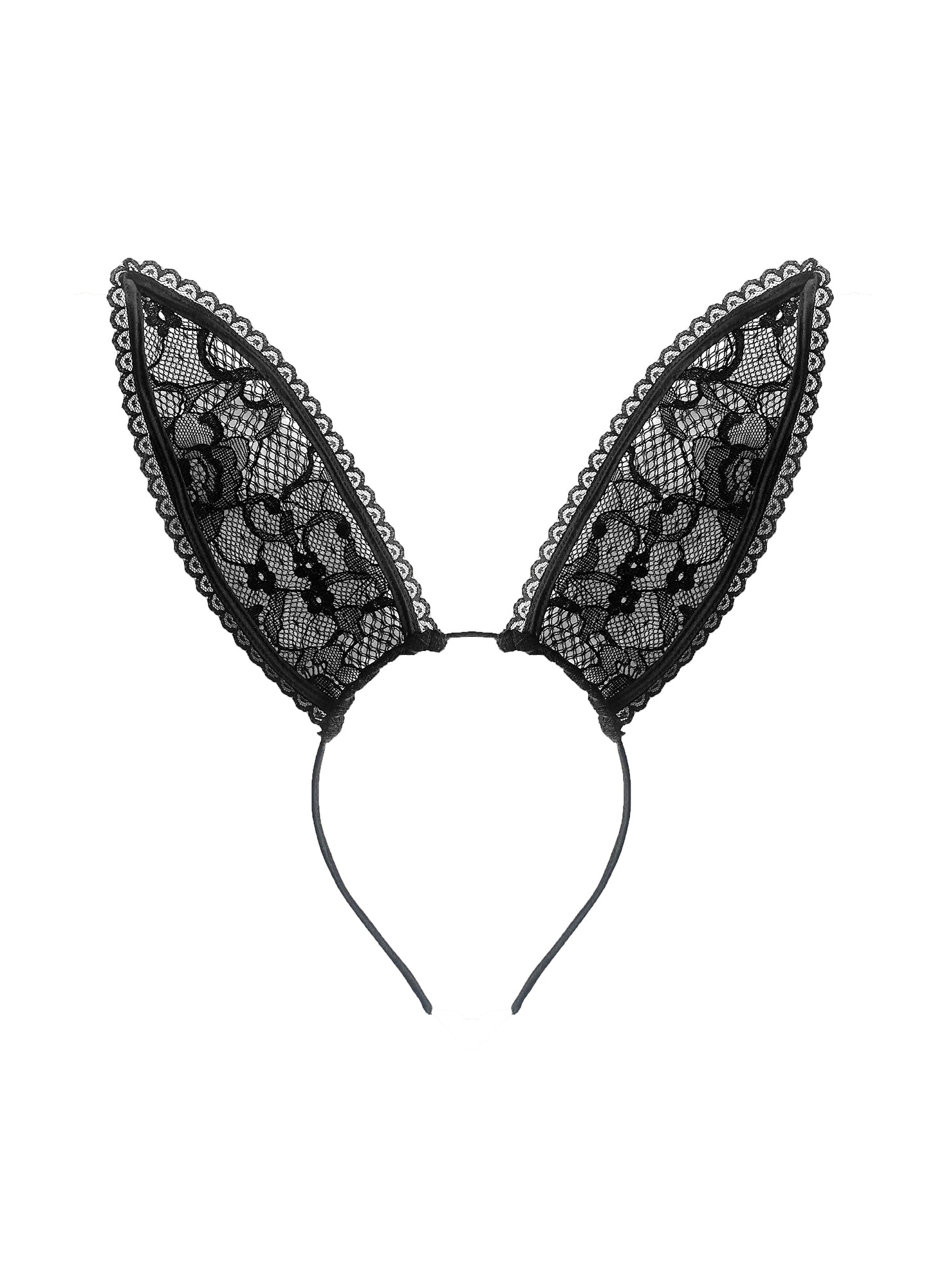 Shop Fleur Du Mal Lace Bunny Ears In Black