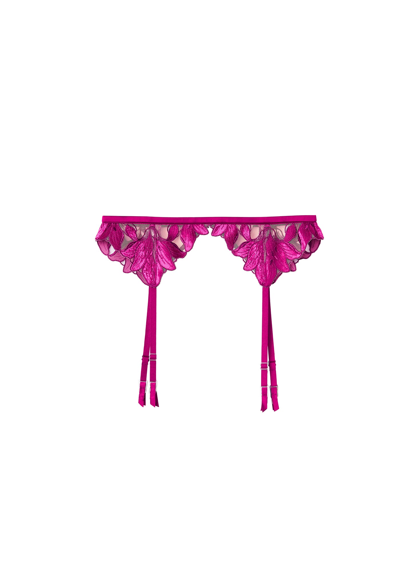 Lily Embroidery Garter Belt