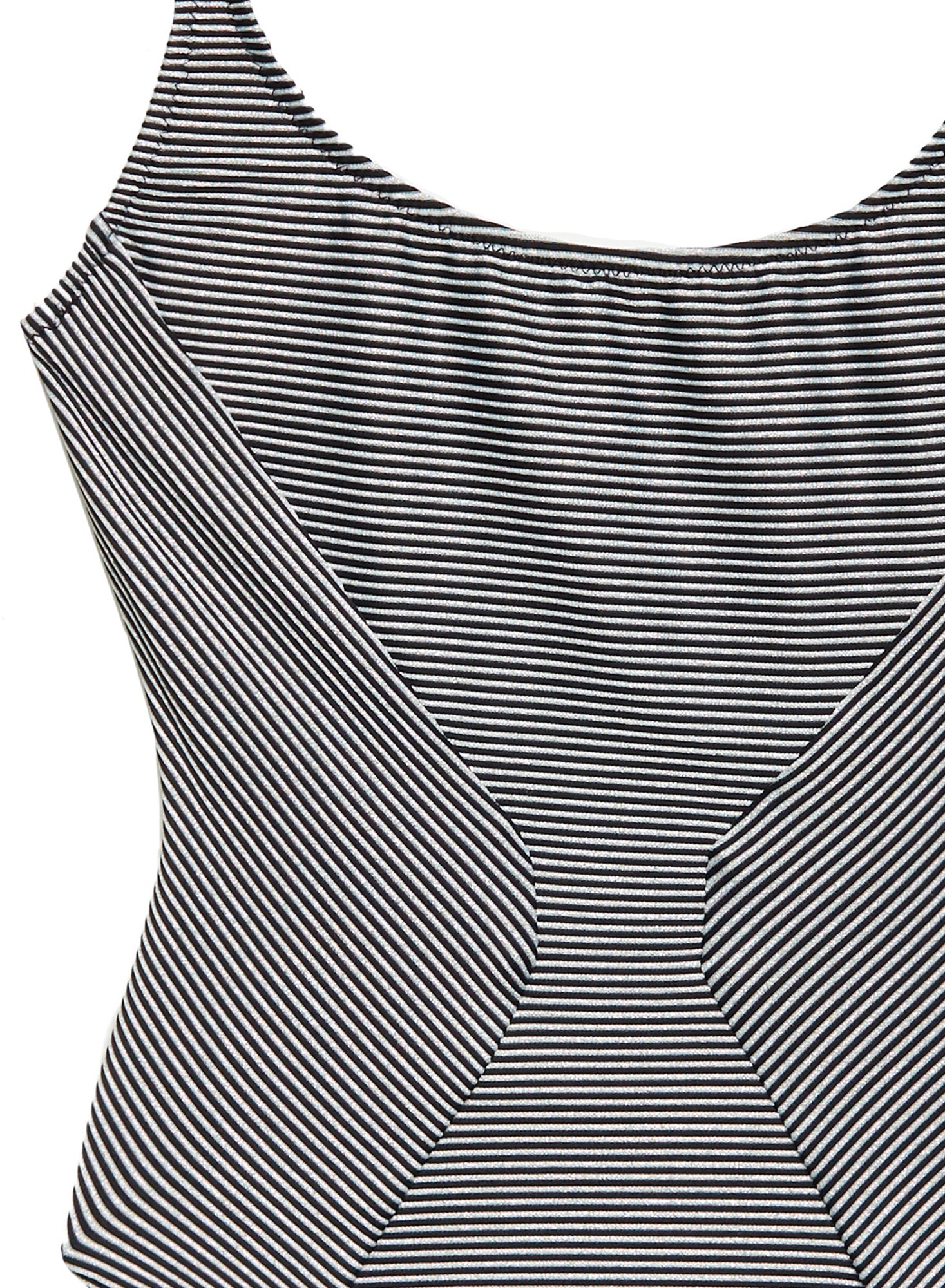 Mitered Stripe Scoop Neck One Piece