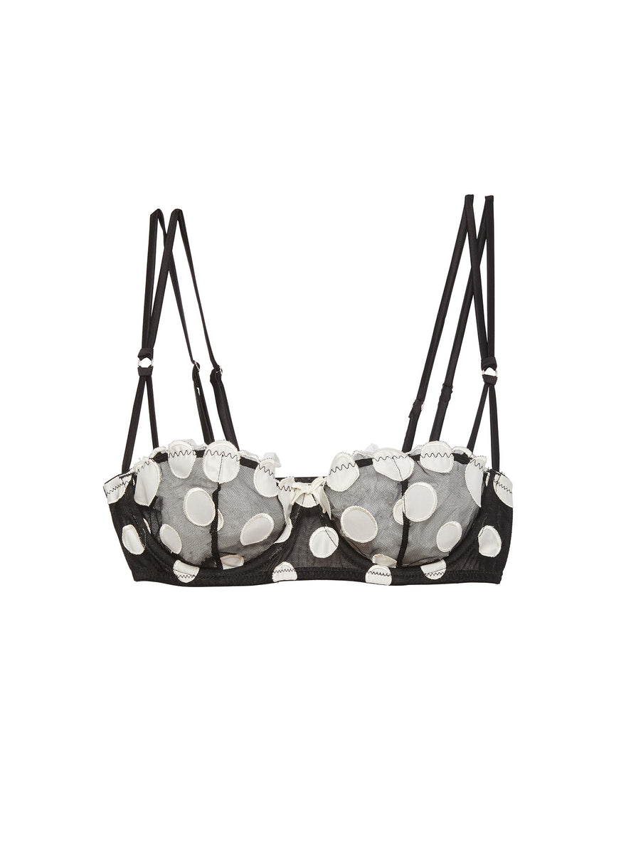 Polka Dot Embroidery Balconette Bra | Fleur du Mal