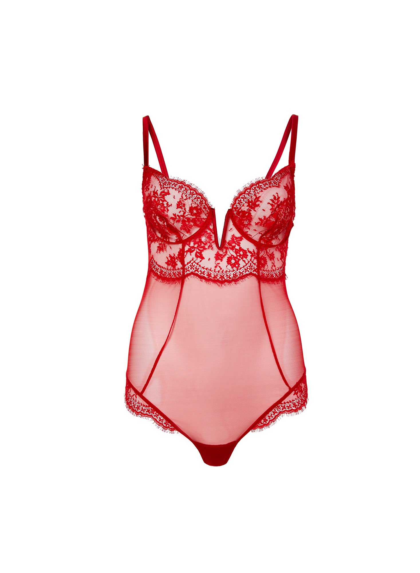 Foxy lace half-cup bra