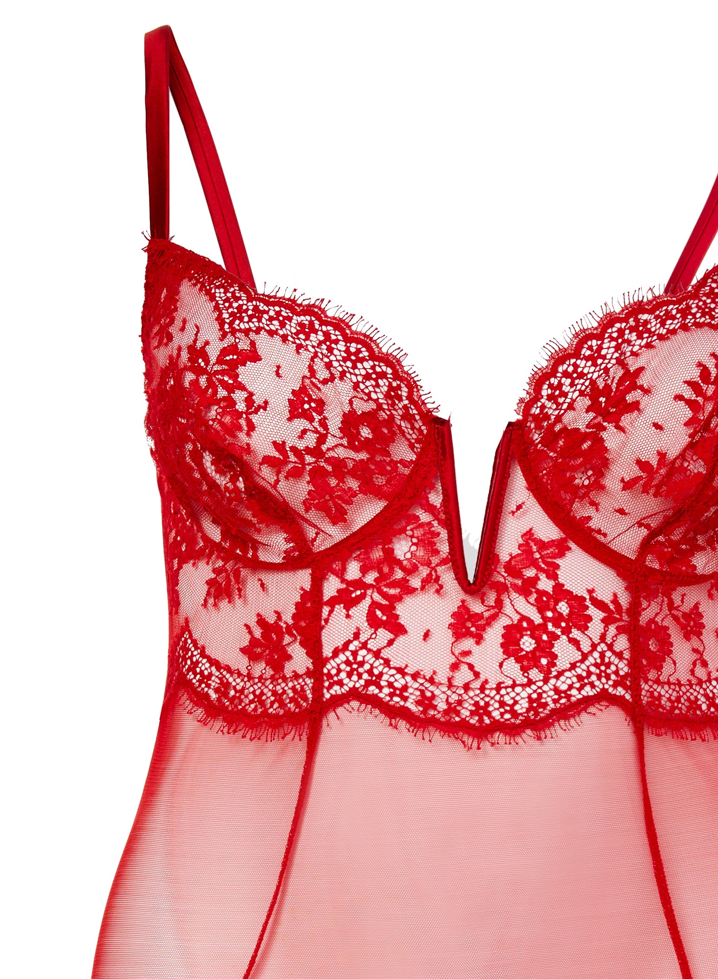 Foxy lace half-cup bra