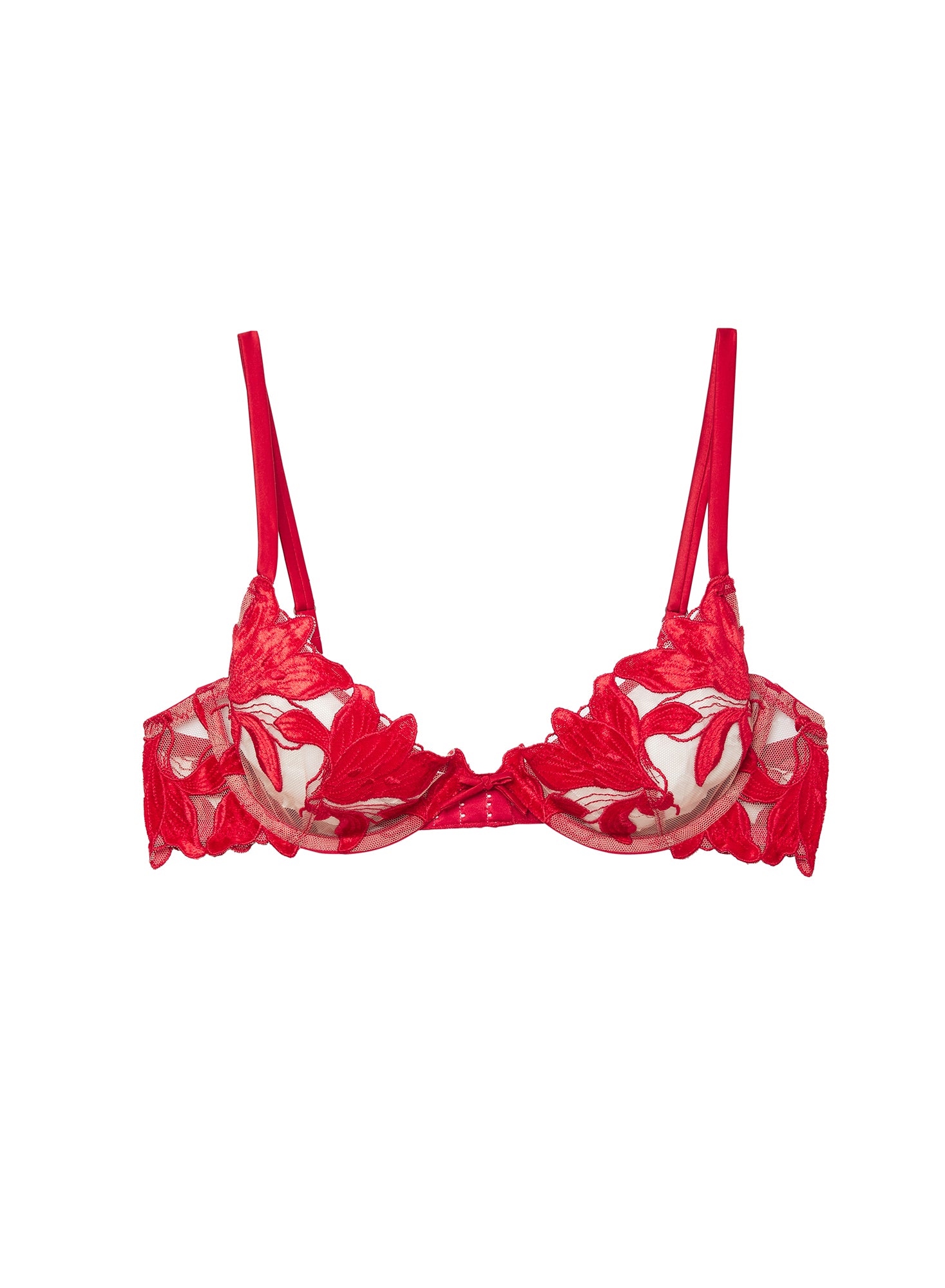 Lily Embroidery Plunge Demi Bra