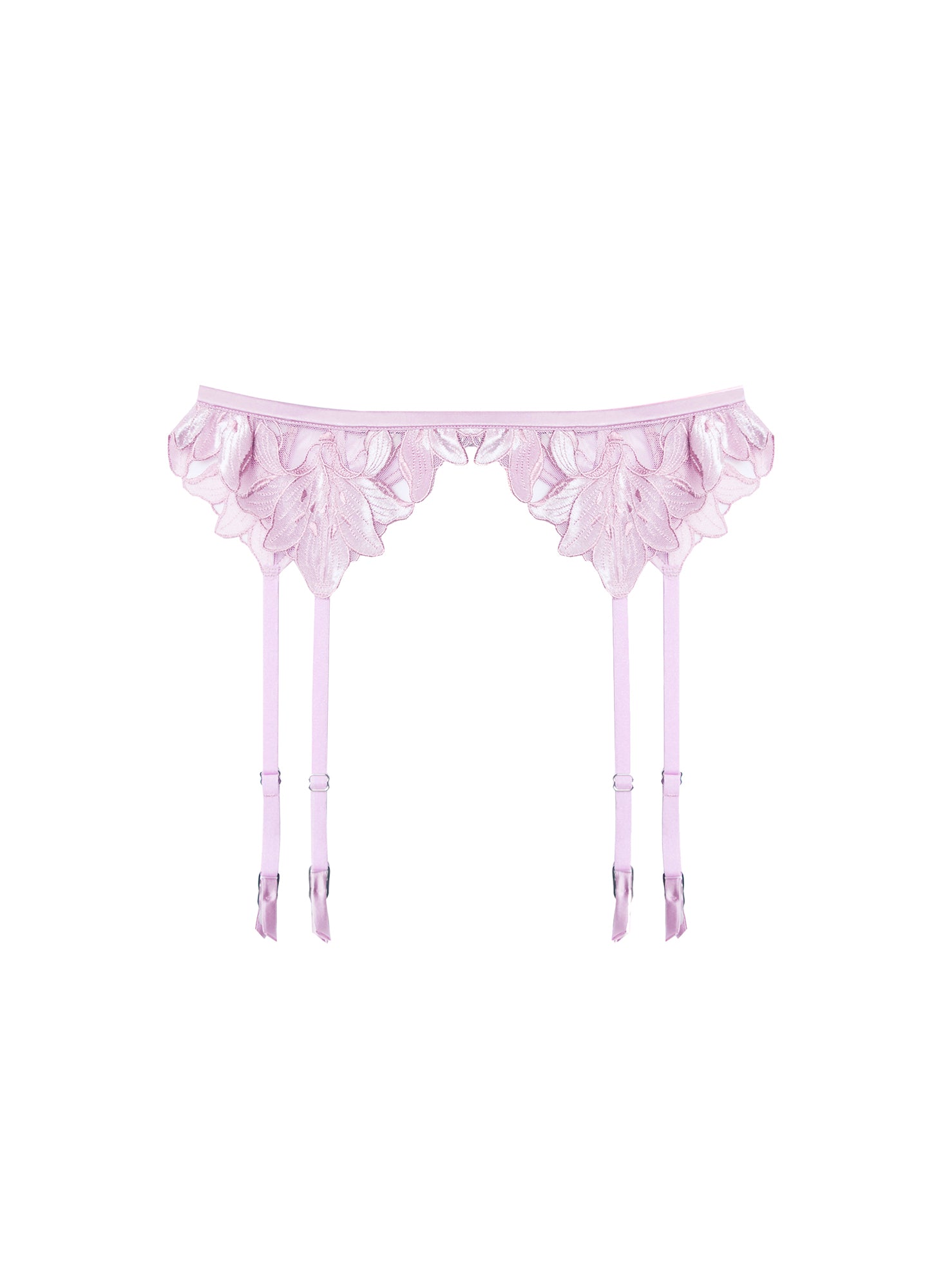 Lily Embroidery Garter Belt