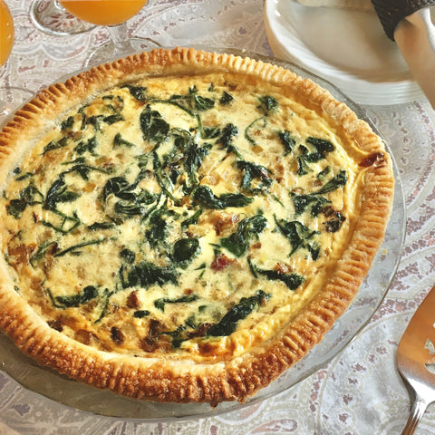 Gluten-Free Spinach Bacon Gruyere Quiche Recipe