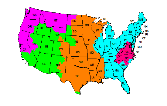 FedEx Zone Map for Grain Wood Furniture