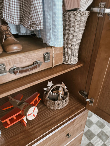 close up of solid wood wardrobe